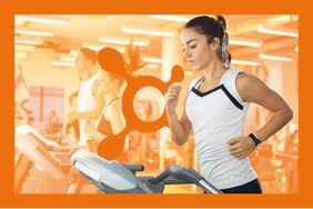 8 Things to Know Before Signing Up for Your First Orangetheory Fitness Class , Young woman running on a treadmill at the gym.