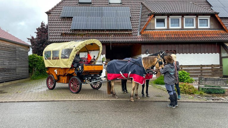 Seit mehr als zehn Jahren fahren Familie Liebelt und Familie Korte aus dem Landkreis Calw gemeinsam mit dem Planwagen in den Urlaub.
