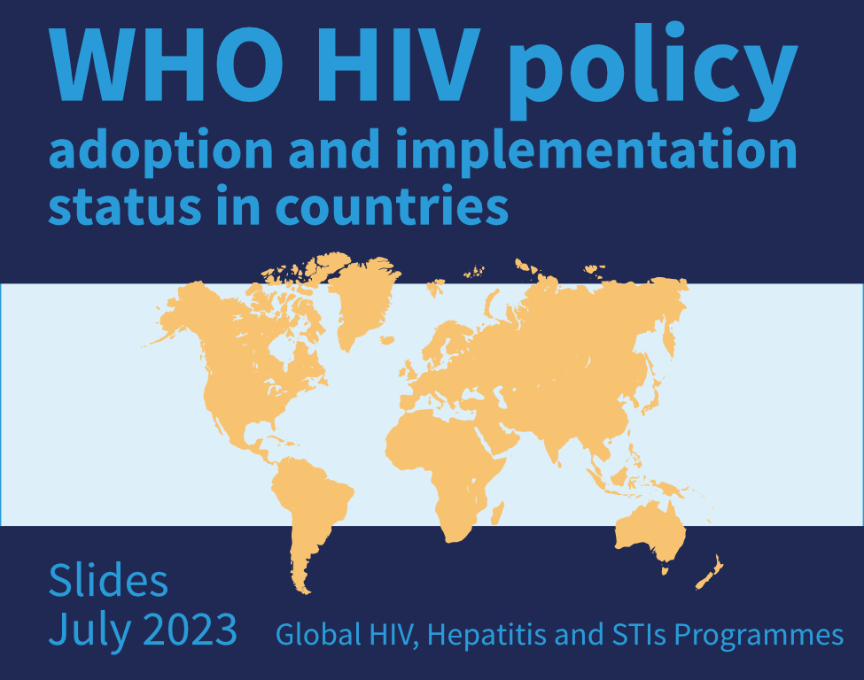 WHO HIV policy adoption and implementation status in countries, July 2023