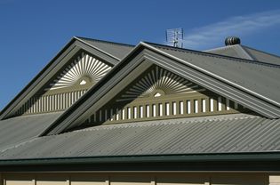 Close-up view of a house roof.