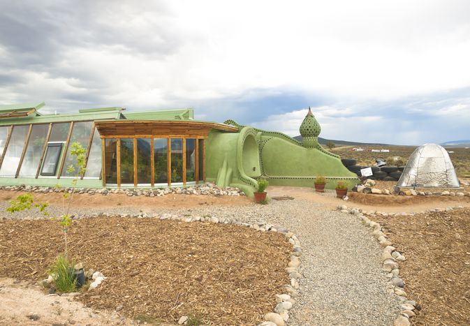 Earthship eco house in Taos, New Mexico