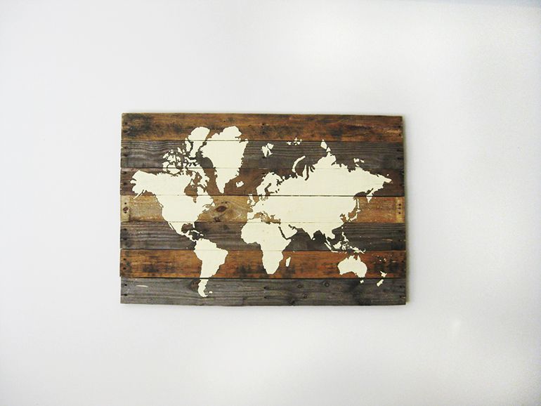 diy wood pallet world map