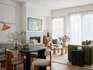 modern marble mantel in living room