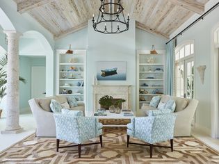 blue formal living room
