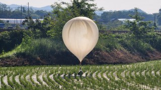North Korea sent about 200 balloons carrying bags of rubbish — and worse — over the border where South Korean soldiers stand guard in Muju