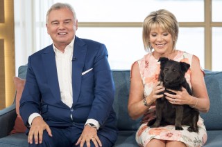 Eamonn Holmes and Ruth Langsford with their dog, Maggie, who has often appeared on television with the couple