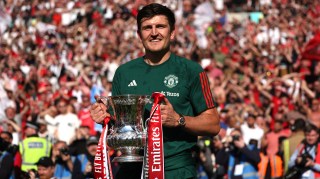 Maguire, who last played for Manchester United in April, celebrated as his team won the FA Cup last week