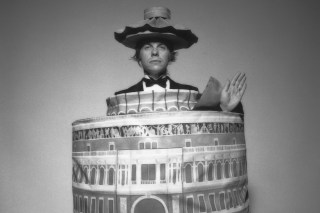 Brian Griffin in 1983, dressed as the Royal Albert Hall