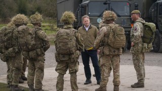 Grant Shapps meeting members of the Ukrainian military undergoing trained at Catterick Garrison in Yorkshire
