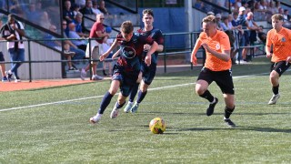 Caledonian Braves (in the black, red and blue ki) play at the 500-capacity Alliance Park in Motherwell