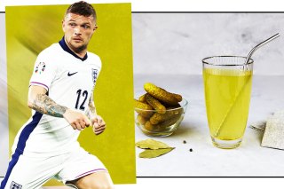 The footballer Kieran Trippier was spotted drinking two sachets of pickle juice to ease leg cramps