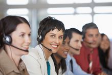 workers in a call center