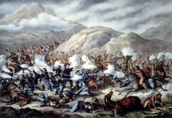 19th century lithograph depicting Custer's Last Stand