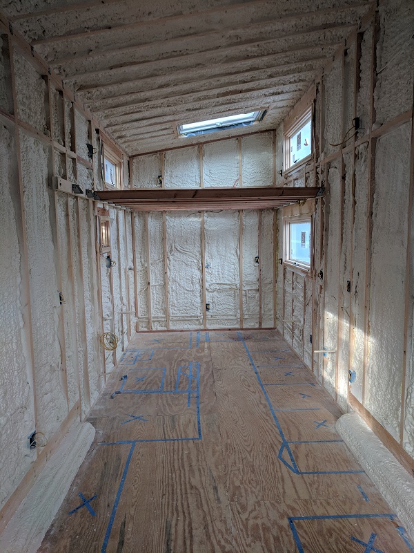 Closed Cell Spray Foam in a Tiny House