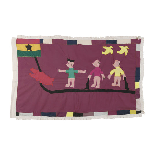 Authentic Asafo Flag from Ghana - A Symbol of Tradition and Valor West Africa