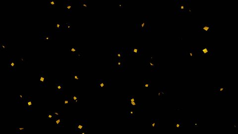 3D Animation of Gold Confetti Falling on Alpha Background Arkivvideo