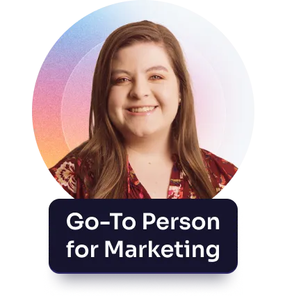 A headshot of Caroline, go-to person for marketing