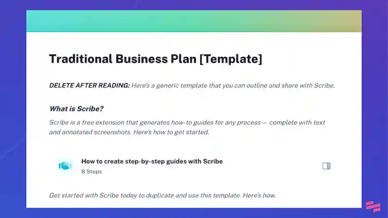 Traditional business plan templates