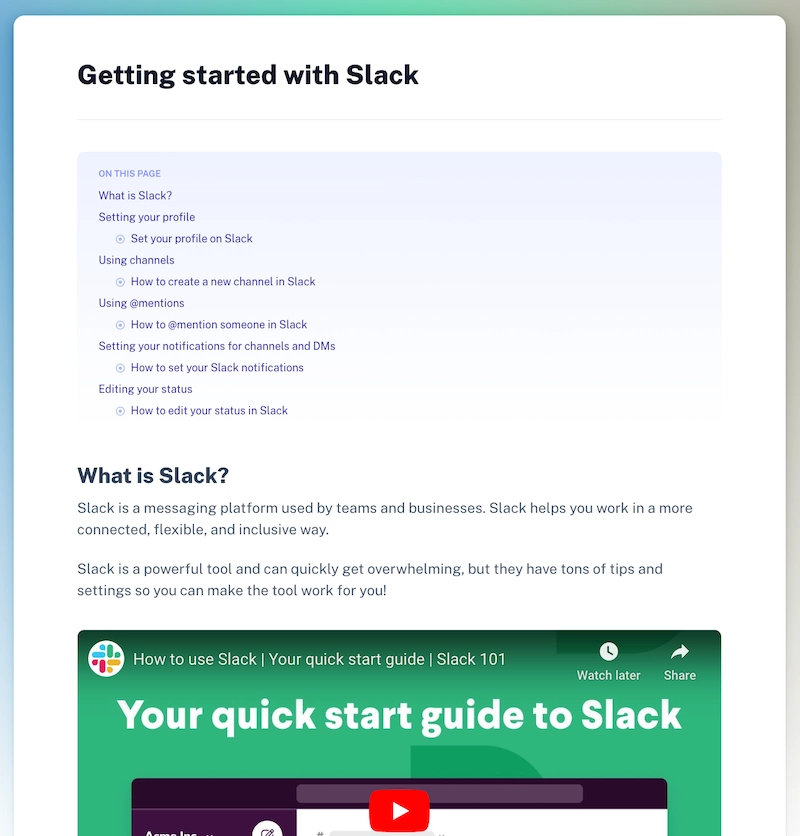 Scribe Getting started with Slack