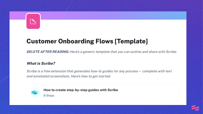 Free customer onboarding flows template