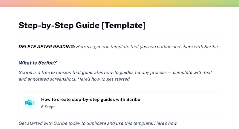 Free step-by-step guide template for your training manual