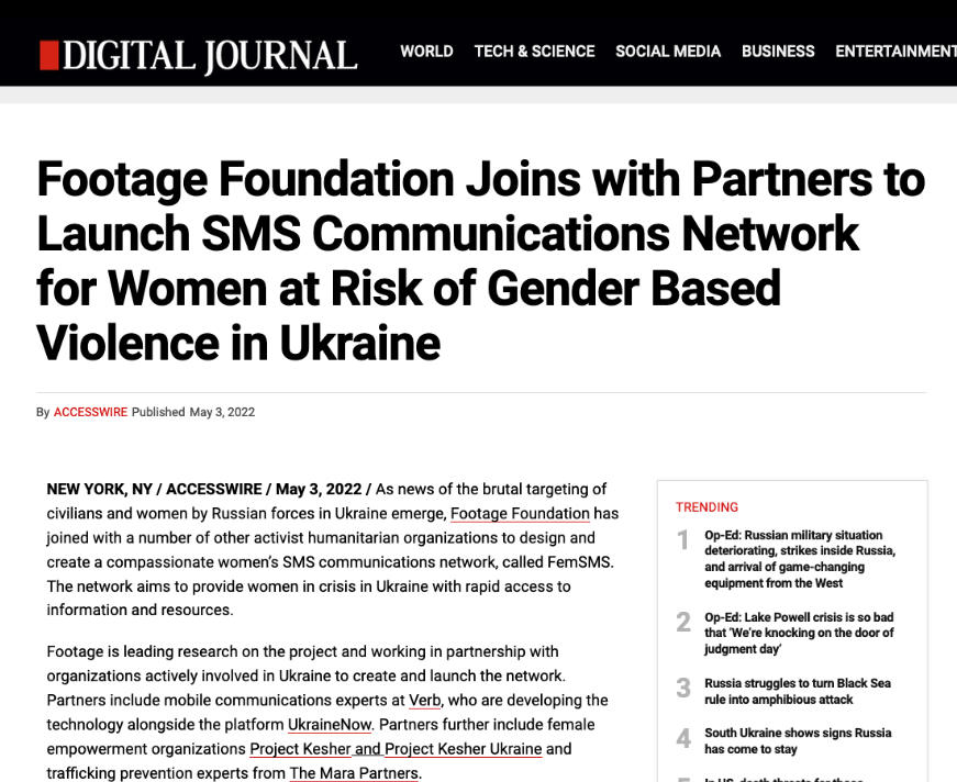 Digital Journal article about UkraineNow