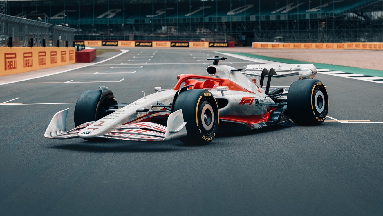 An image of the new Formula 1 2022 car. 