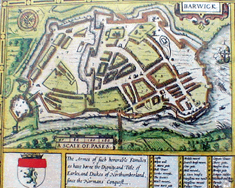Berwick-upon-Tweed, 1610, John Speed's map.