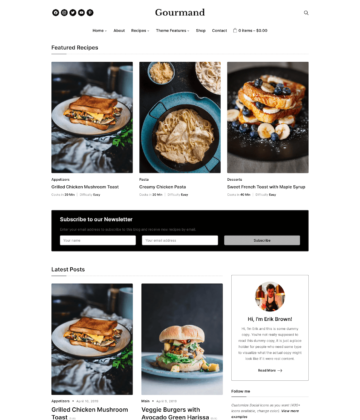 Gourmand - food blog theme