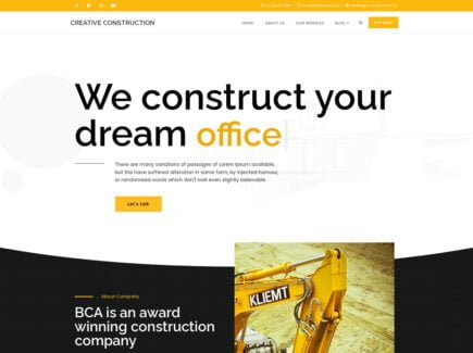 Best Free Construction Company WordPress Theme