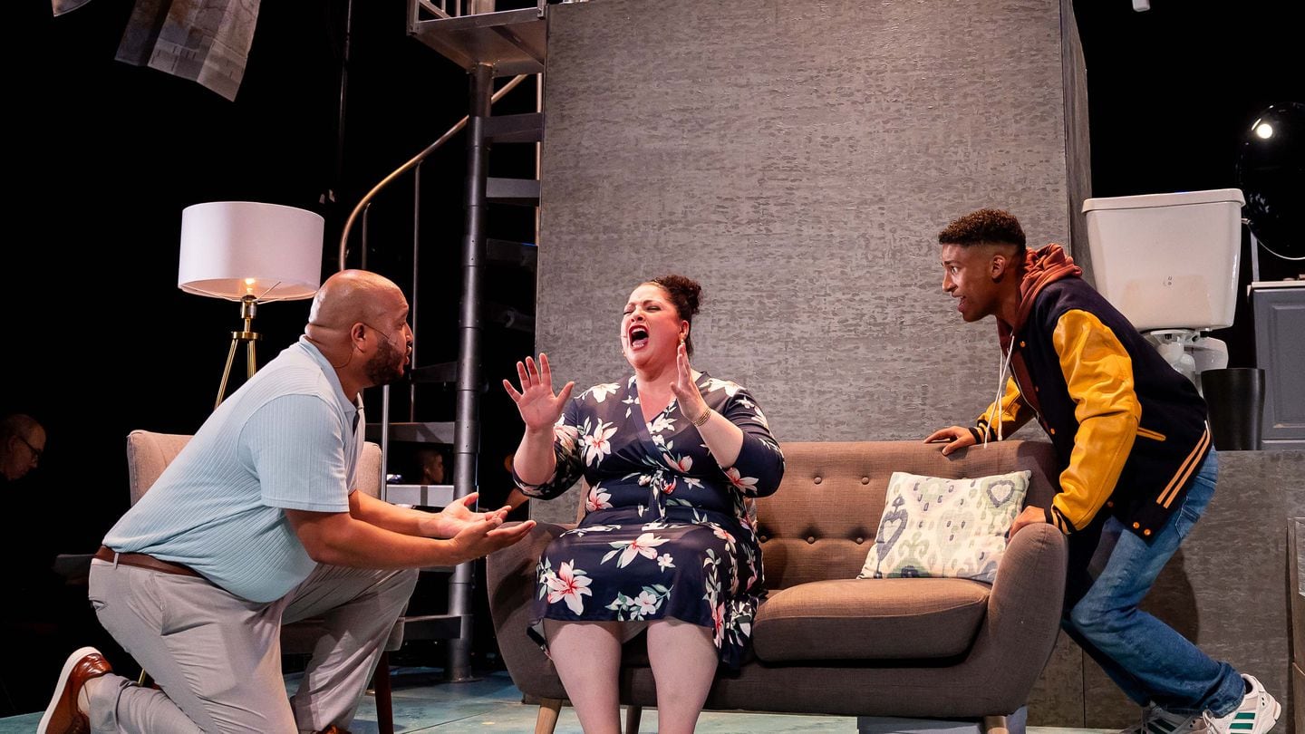 Anthony Pires, Jr., Sherée Marcelle, and Diego Cintrón in Central Square Theater and Front Porch Arts Collective's production of “Next to Normal.”