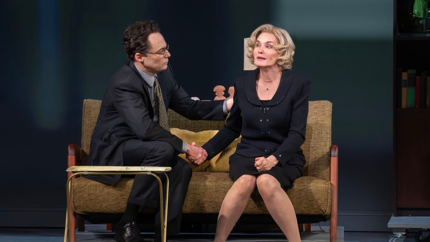 Jim Parsons and Jessica Lange in Paula Vogel's Tony-nominated "Mother Play."