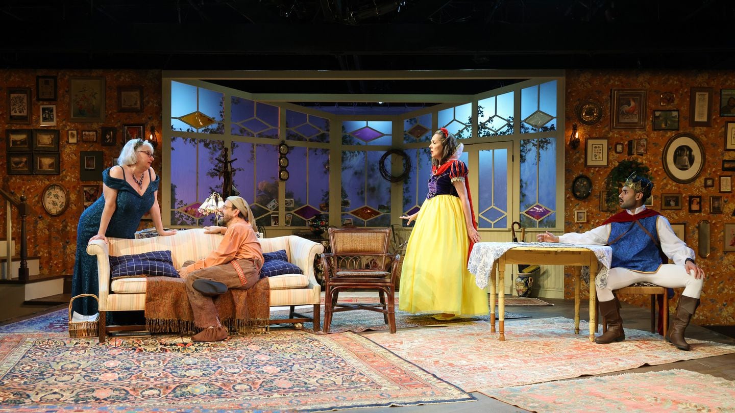 Christopher Durang's Tony-winning play "Vanya and Sonia and Masha and Spike" will be at the Gloucester Stage Company through June 23. From left: Adrianne Krstansky (Sonia), Diego Arciniegas (Vanya), Wendy Waring (Masha), and Jaime José Hernández (Spike).