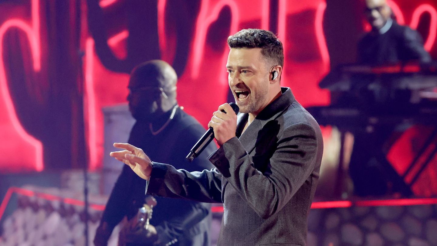 Justin Timberlake performs onstage during the 2024 iHeartRadio Music Awards at Dolby Theatre in Los Angeles, California on April 01, 2024.