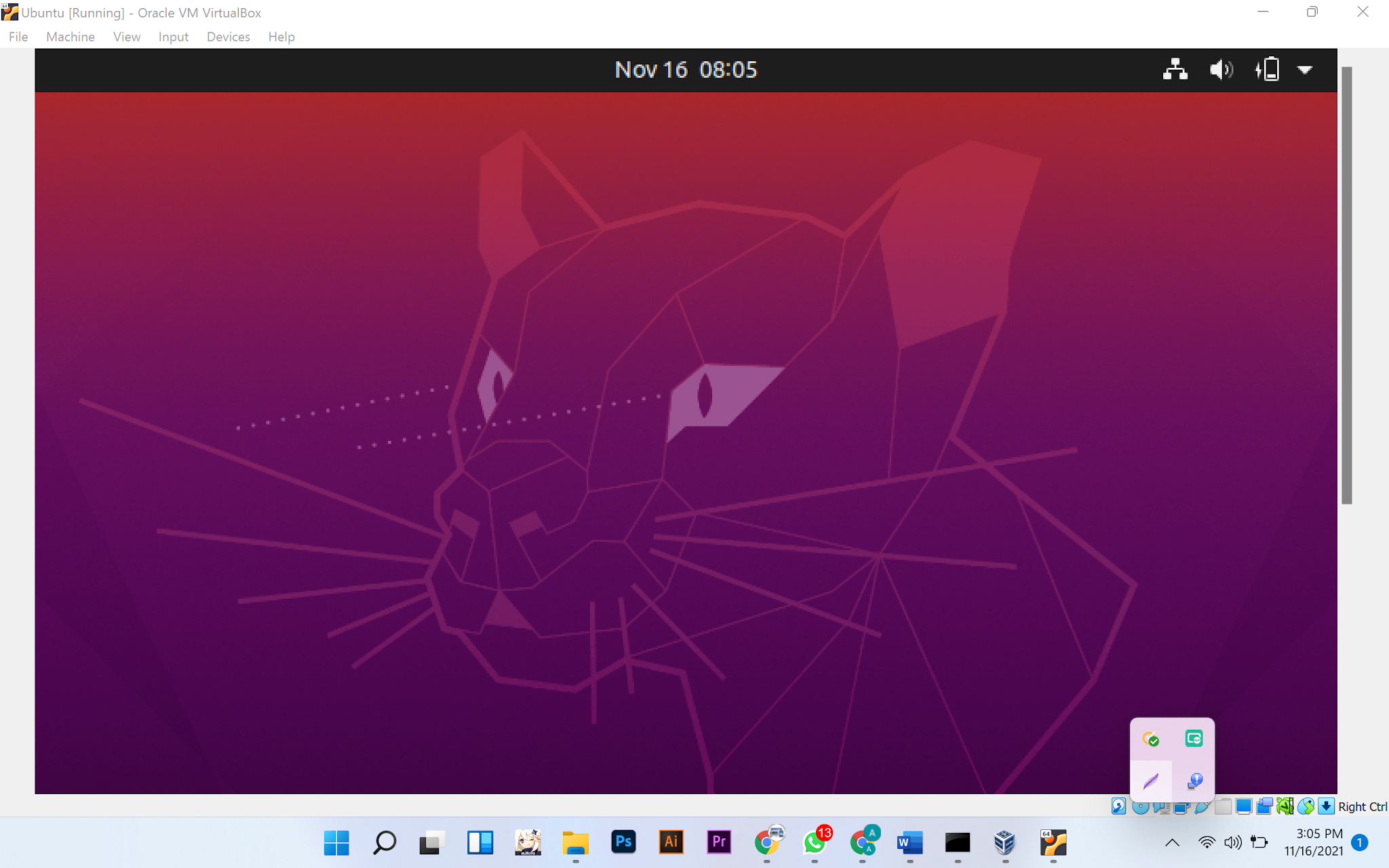 screen awal install ubuntu