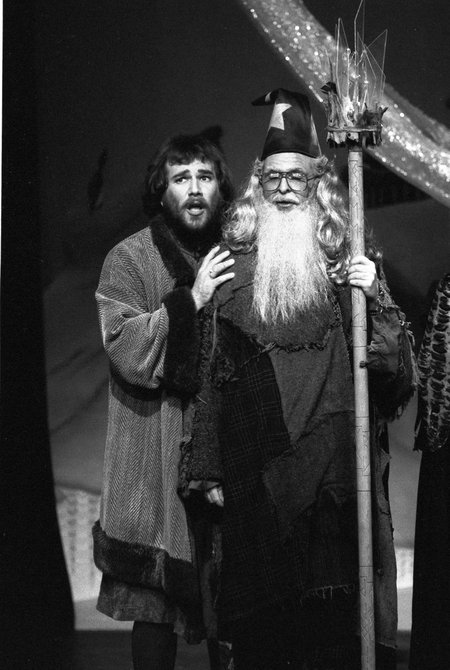 David Goodstein as Merlin (with Mark Adler as King Arthur) in a Caltech play.