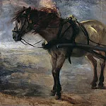 Адольф фон Менцель - Запряженная лошадь