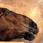 Адольф фон Менцель - Этюд: голова коня