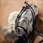 Адольф фон Менцель - Этюд головы коня