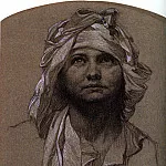Alphonse Maria Mucha - Head of a Girl