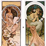 Альфонс Мария Муха - Календарь, реклама шампанского, 1897