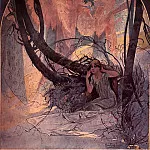 Альфонс Мария Муха - Пасхальные колокола, пробудившаяся природа, 1896