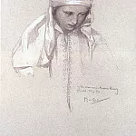 Альфонс Мария Муха - Портрет девушки, 1913