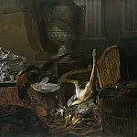 Натюрморт с мёртвой добычей и серебряный турин на турецком ковре, Жан-Батист Удри