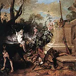 Натюрморт со спаниелем, преследующим уток, Жан-Батист Удри