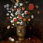 Flowers in a carved and gilded vase, Jan Brueghel the Younger