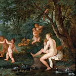 Frolicking Putti with the Bath of Venus: an Allegory of Love, Jan Brueghel the Younger
