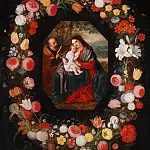 Holy Family in a flower garland, Jan Brueghel the Younger