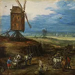 Landscape with windmills, Jan Brueghel the Younger