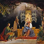 Юлиус Гюбнер - Святой Лука, рисующий Мадонну